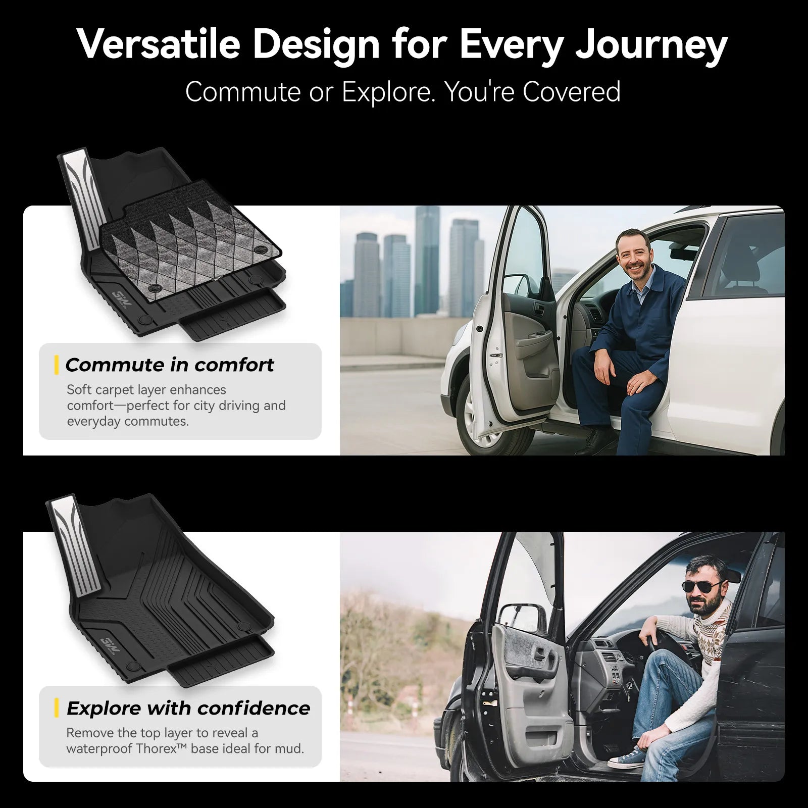 3W Tesla Model Y Juniper Floor Mats, 9PCS with Double Layered Carpets, New Astro Grid Design Carpet, Mental Pedal, Double Layer, 2025 2026 Model Y Acecessories, TPE All Weather Waterproof Custom Fit Automotive Liners, Seat Back Protector
