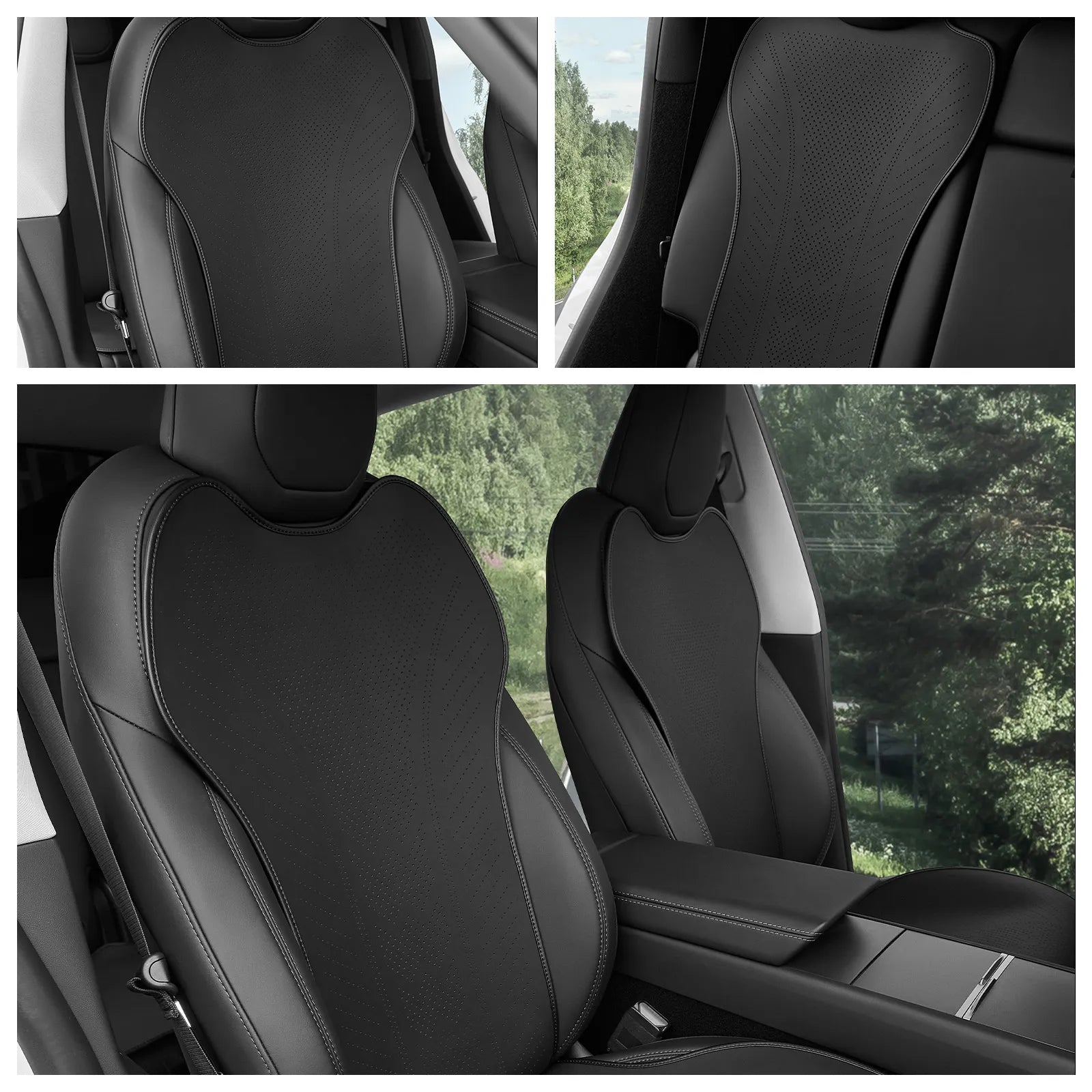 Front Car Seat Covers for Tesla Model Y Juniper Premium Breathable Interior Seat Cushion Protector All Season Protection
Non-Slip Car Seat Protectors Black