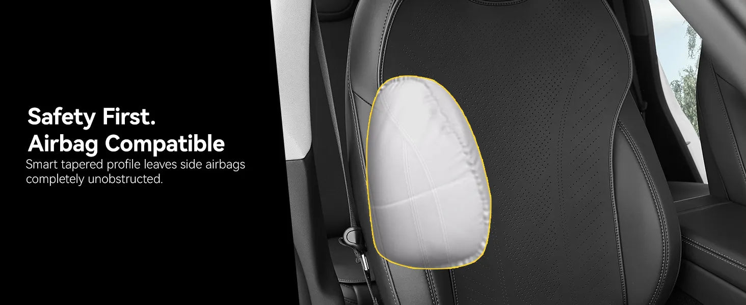 Front Car Seat Covers for Tesla Model Y Juniper Premium Breathable Interior Seat Cushion Protector All Season Protection
Non-Slip Car Seat Protectors Black