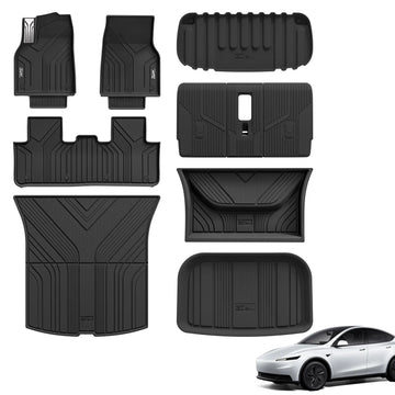 テスラモデルY2025〜　トランクマットセット　セール中‼️ 3W Tesla Model Y Standard 2025-2026 Custom Floor Mats / Trunk Mat