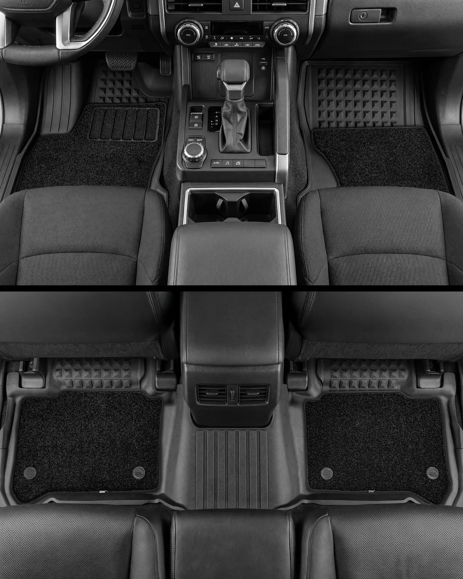 Floor Mats with Double Layered Carpet/ Cargo Liner/ Seat Back Protector Full Set for Toyota 4Runner 2025-2026 Gas Models & 5-Seat Only TPE Car Mats All Weather Protection Custom Fit Easy Clean Durable