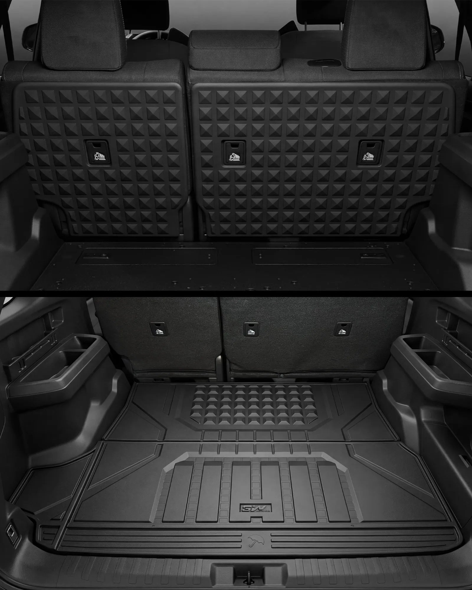 Floor Mats with Double Layered Carpet/ Cargo Liner/ Seat Back Protector Full Set for Toyota 4Runner 2025-2026 Gas Models & 5-Seat Only TPE Car Mats All Weather Protection Custom Fit Easy Clean Durable