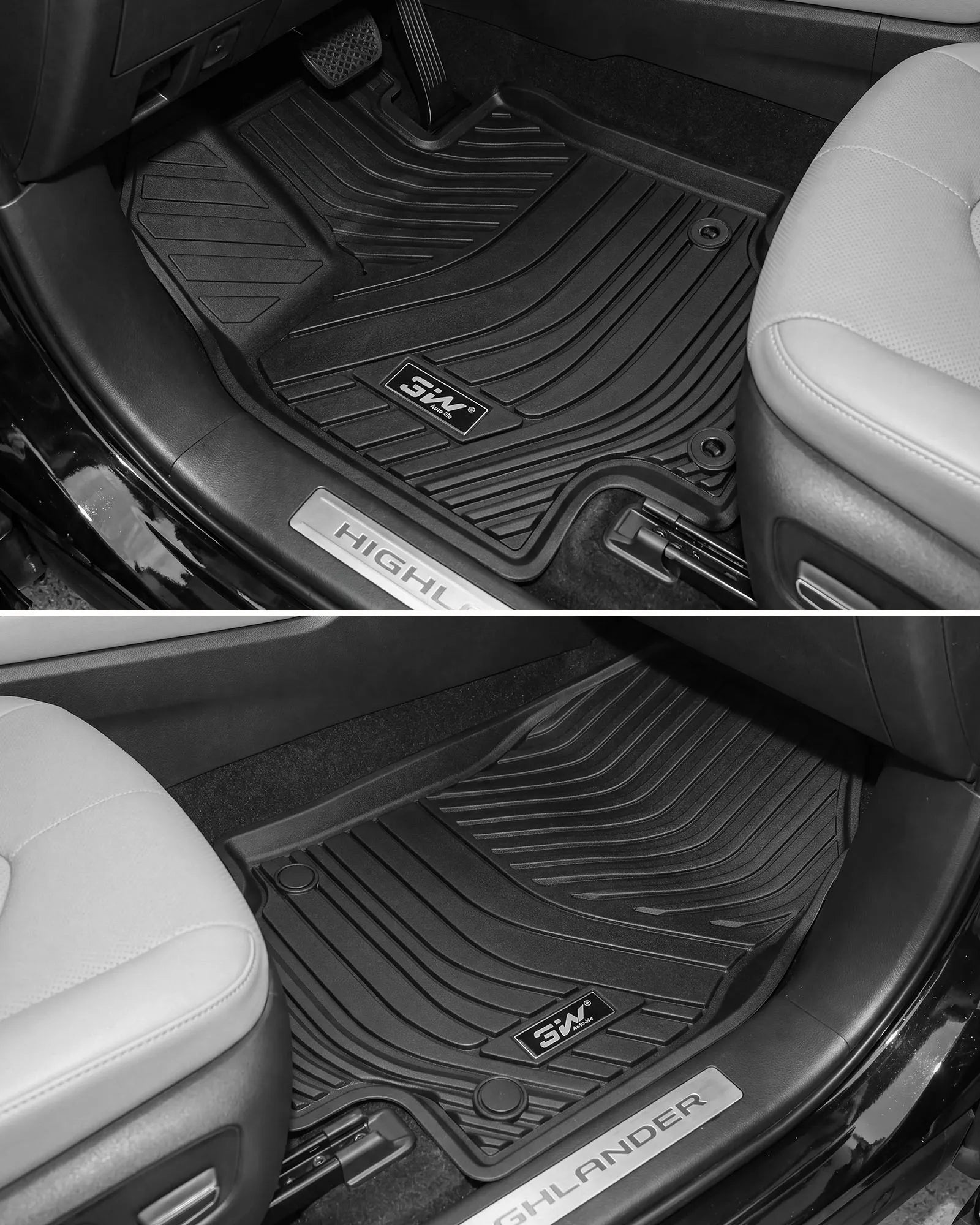 3W Toyota Highlander 2020-2026 (7-Seat Gas Models Only) Custom Floor Mats / Trunk Mat Thorex™ All-Weather Protection - 3Wliners