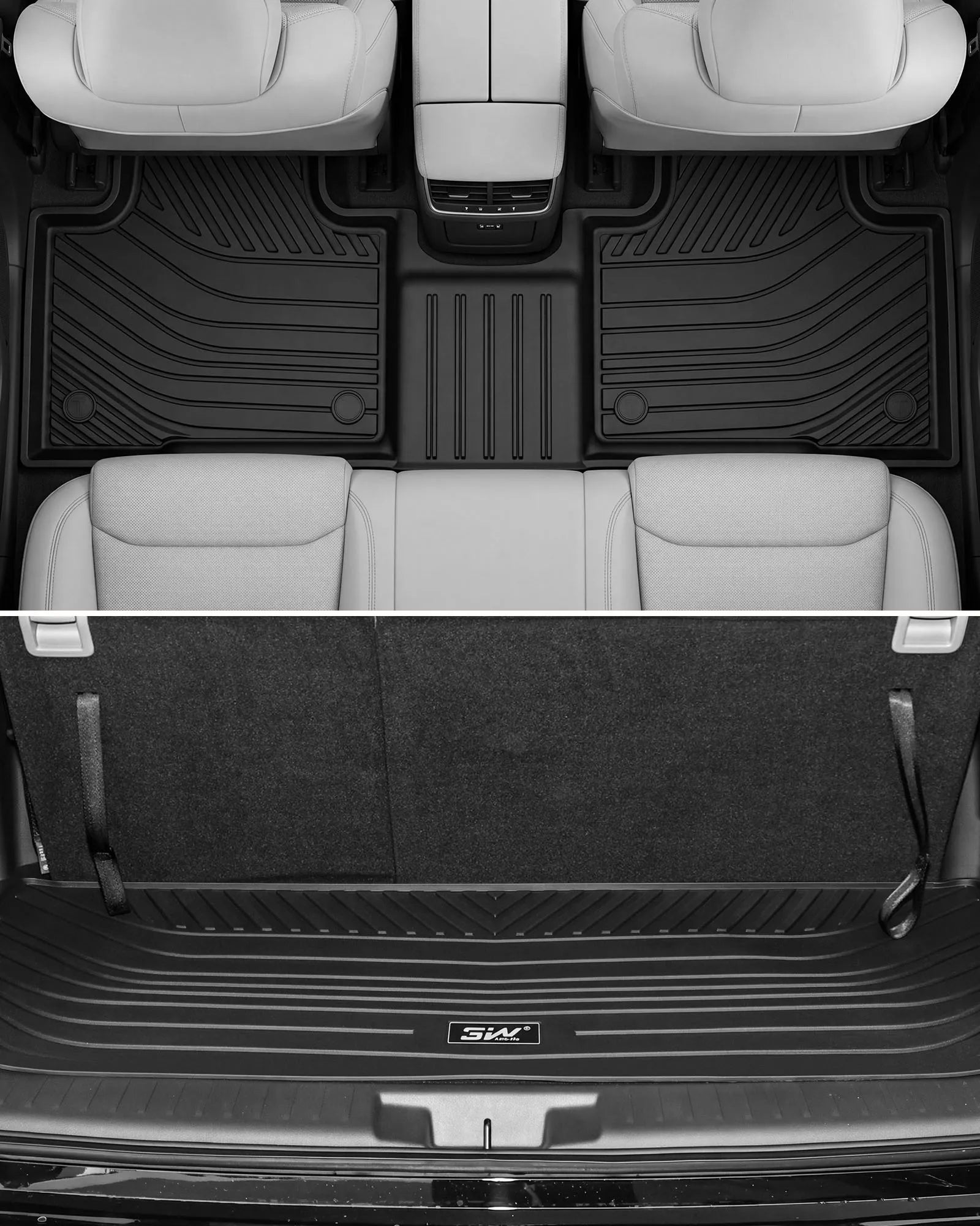 3W Toyota Highlander 2020-2026 (7-Seat Gas Models Only) Custom Floor Mats / Trunk Mat Thorex™ All-Weather Protection - 3Wliners
