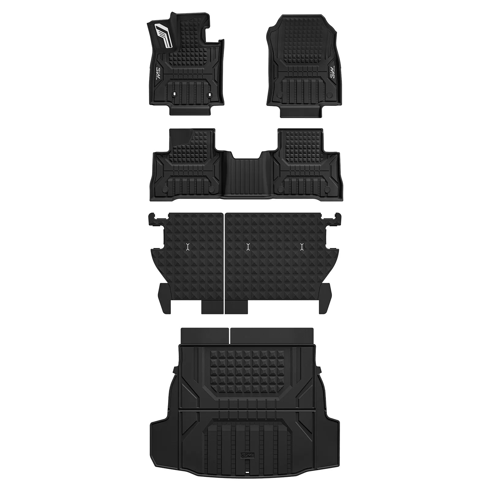 3W Floor Mats for Toyota RAV4 Hybrid 2026 TPE All-Weather Custom Fit All Weather TPE Custom Fit Liners & Backrest Mats, Raised Edges Trap Water & Dirt, Perfect All-season Protection, Black, Car Accessories