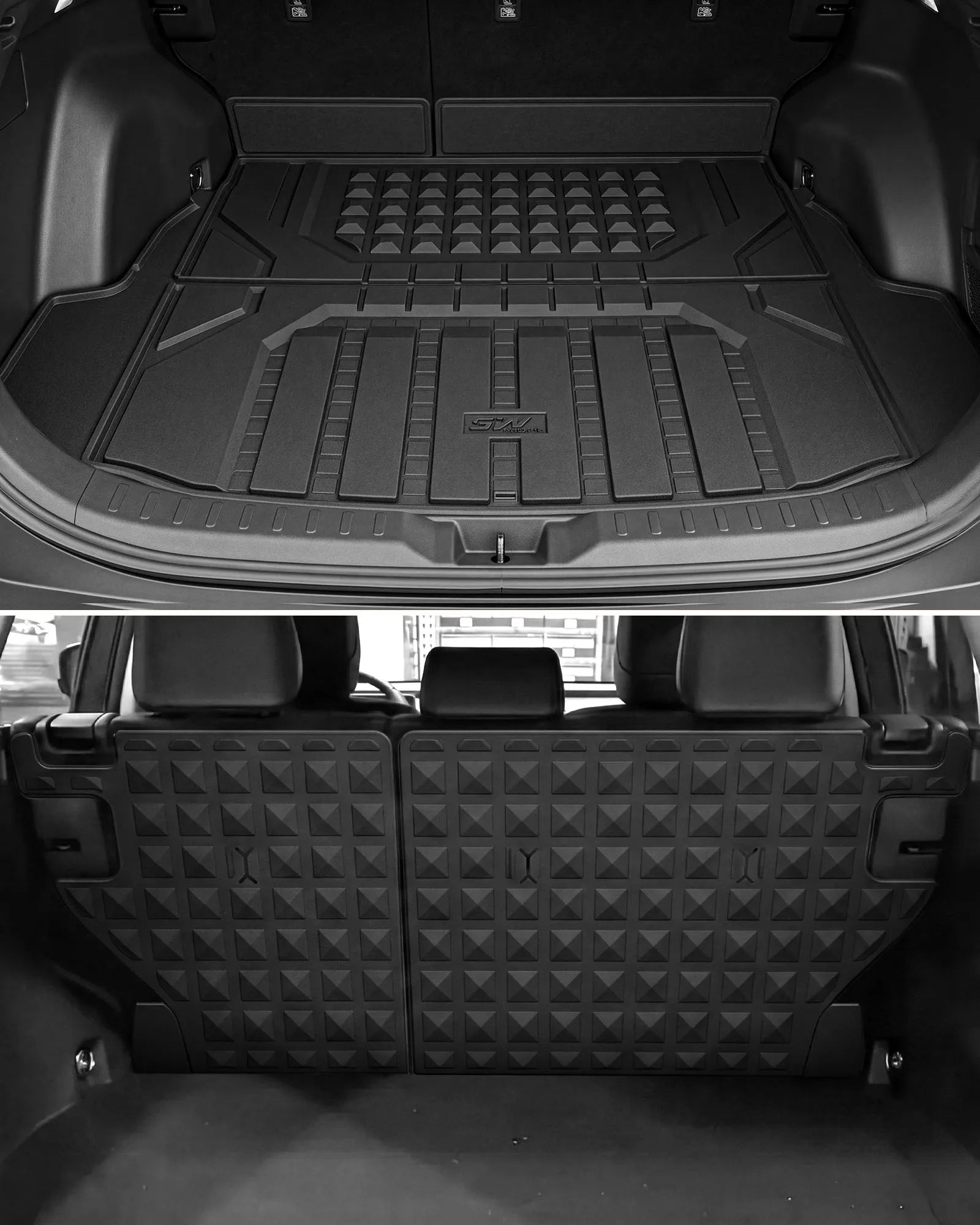 3W Floor Mats for Toyota RAV4 Hybrid 2026 TPE All-Weather Custom Fit All Weather TPE Custom Fit Liners & Backrest Mats, Raised Edges Trap Water & Dirt, Perfect All-season Protection, Black, Car Accessories
