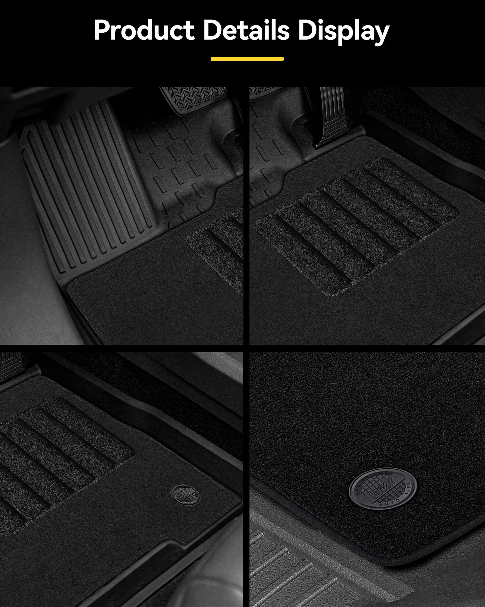3W Toyota Sienna 8 Seat 2021-2026 Custom Floor Mats with Front Double Layer Carpet & Trunk Mat TPE Material All-Weather Protection Vehicles & Parts 3Wliners