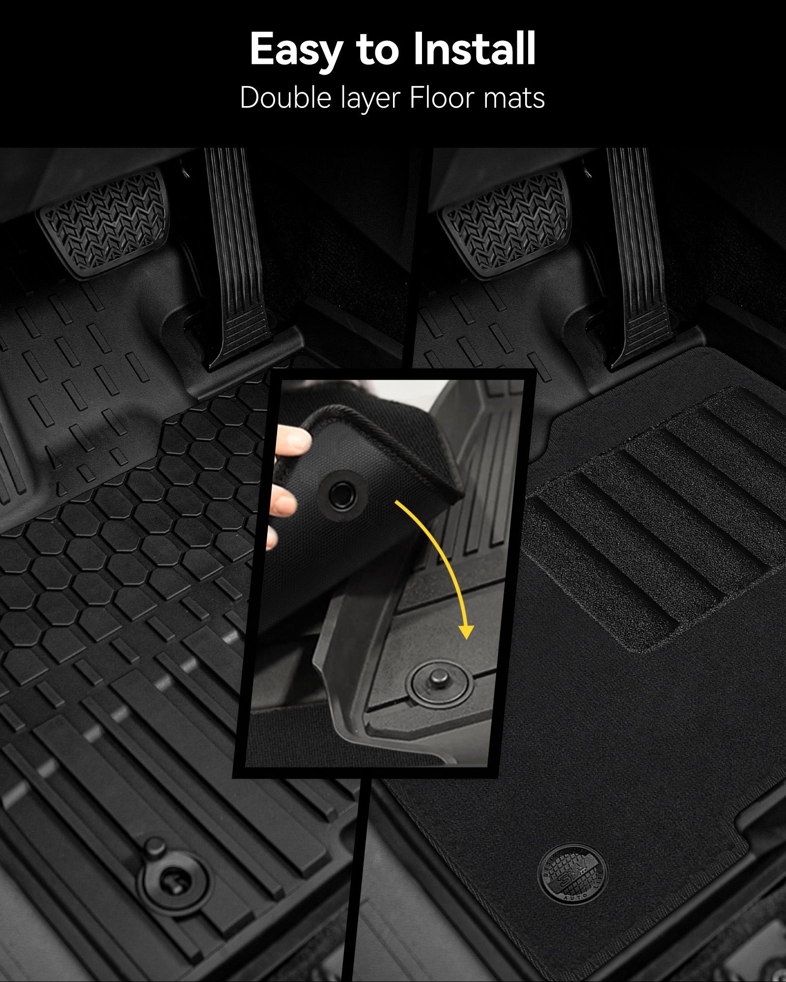 3W Toyota Sienna 8 Seat 2021-2026 Custom Floor Mats with Front Double Layer Carpet & Trunk Mat TPE Material All-Weather Protection Vehicles & Parts 3Wliners