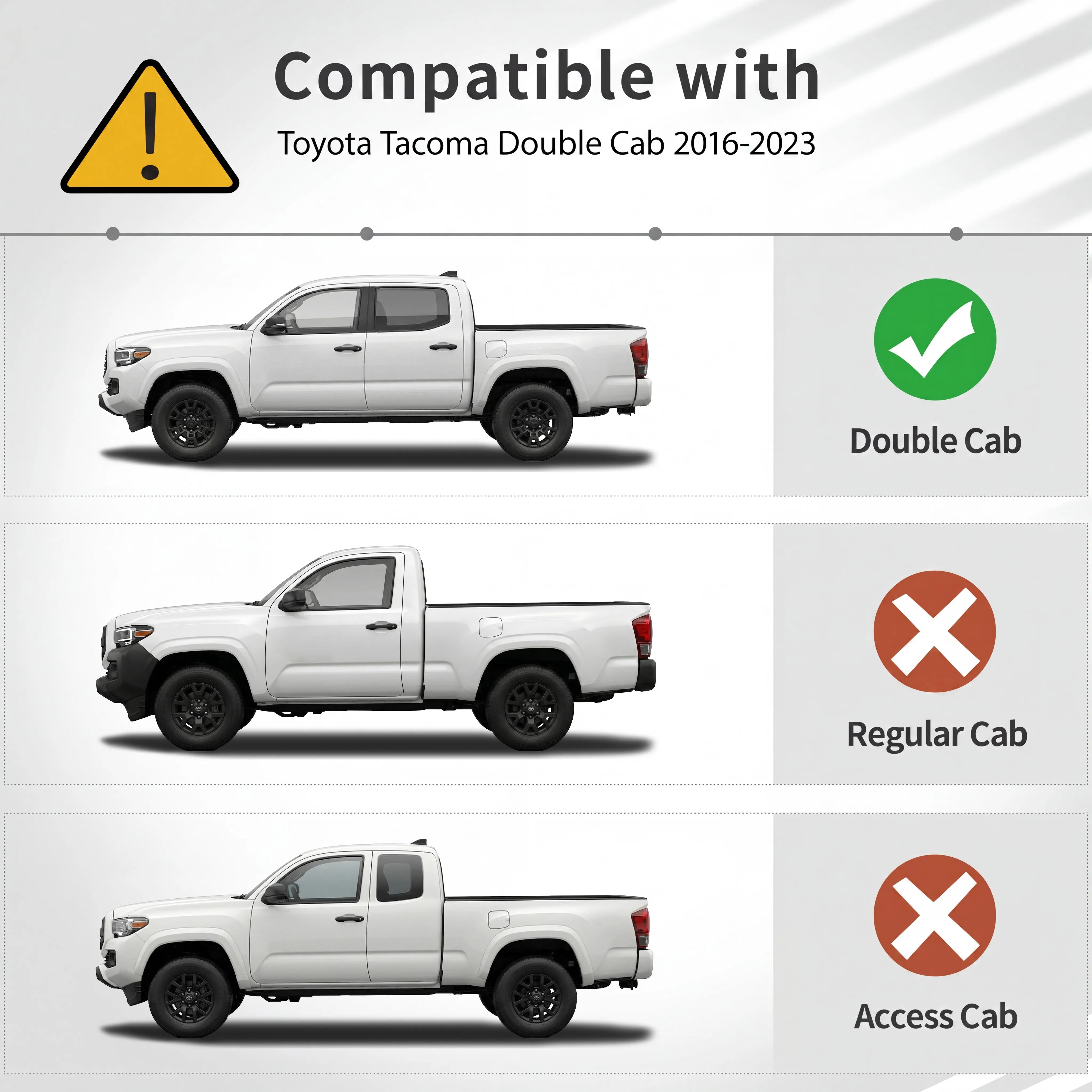 3W Toyota Tacoma 2016-2023 (Double Cab, Automatic Transmission) (Not for Hybrid) Floor Mats Thorex™ All Weather Custom Fit Car Accessories