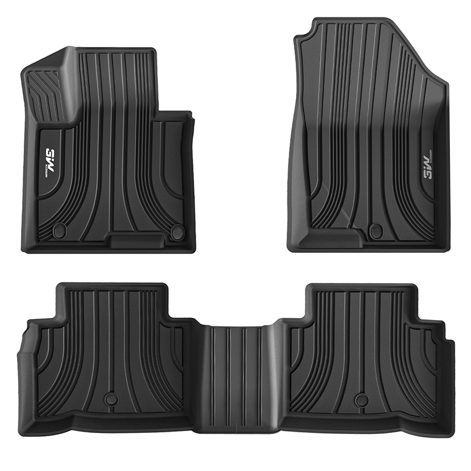 3W Hyundai Tucson 2022-2024 (Not for Hybrid) Custom Floor Mats TPE Material & All-Weather Protection Vehicles & Parts 3Wliners 2022-2024 Tucson 2022-2024 1st&2nd Row Mats