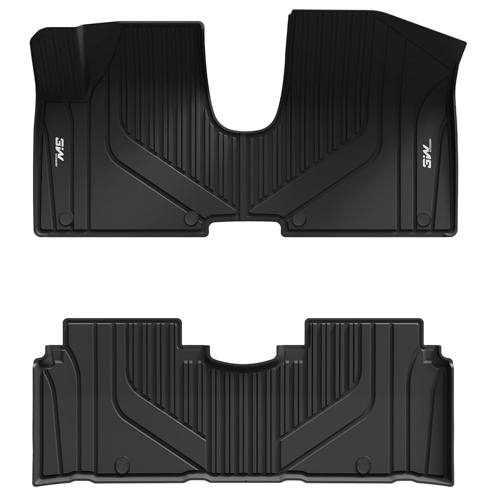 3W 2022-2024 Hyundai Ioniq 5 Custom Floor Mats TPE Material & All-Weather Protection Vehicles & Parts 3Wliners 2022-2024 Fixed Console 1st&2nd Row Mats