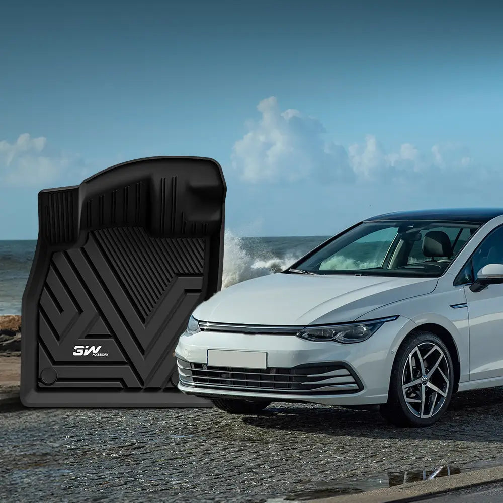 3W Floor Mats Compatible for Volkswagen Golf 2015-2024 Floor Liners for VW Golf TPE Material & All-Weather Protection Vehicles & Parts 3Wliners   