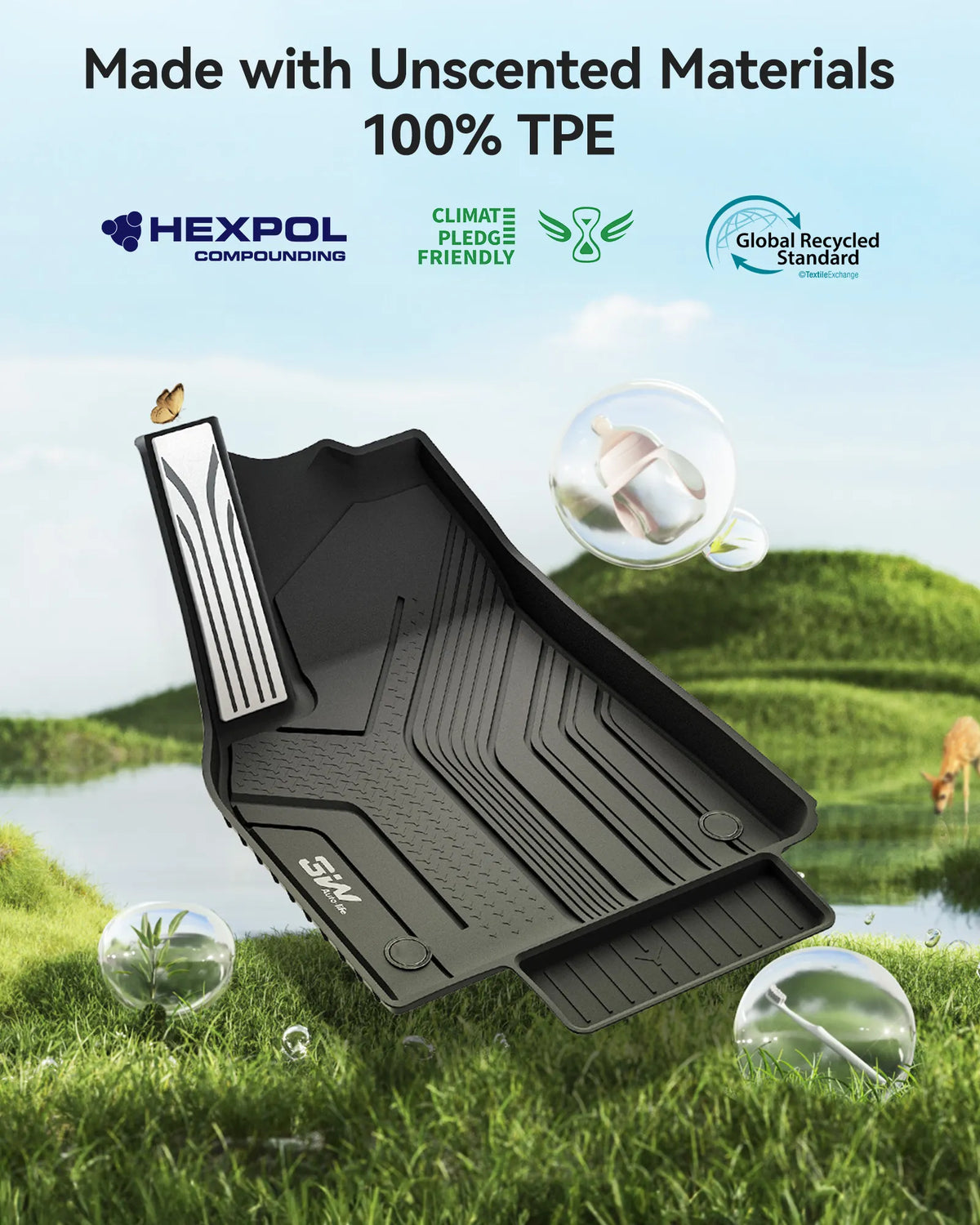 3W Tesla Model Y L 2026-2027 Custom Floor Mats Thorex™ All Weather Protection - 3Wliners