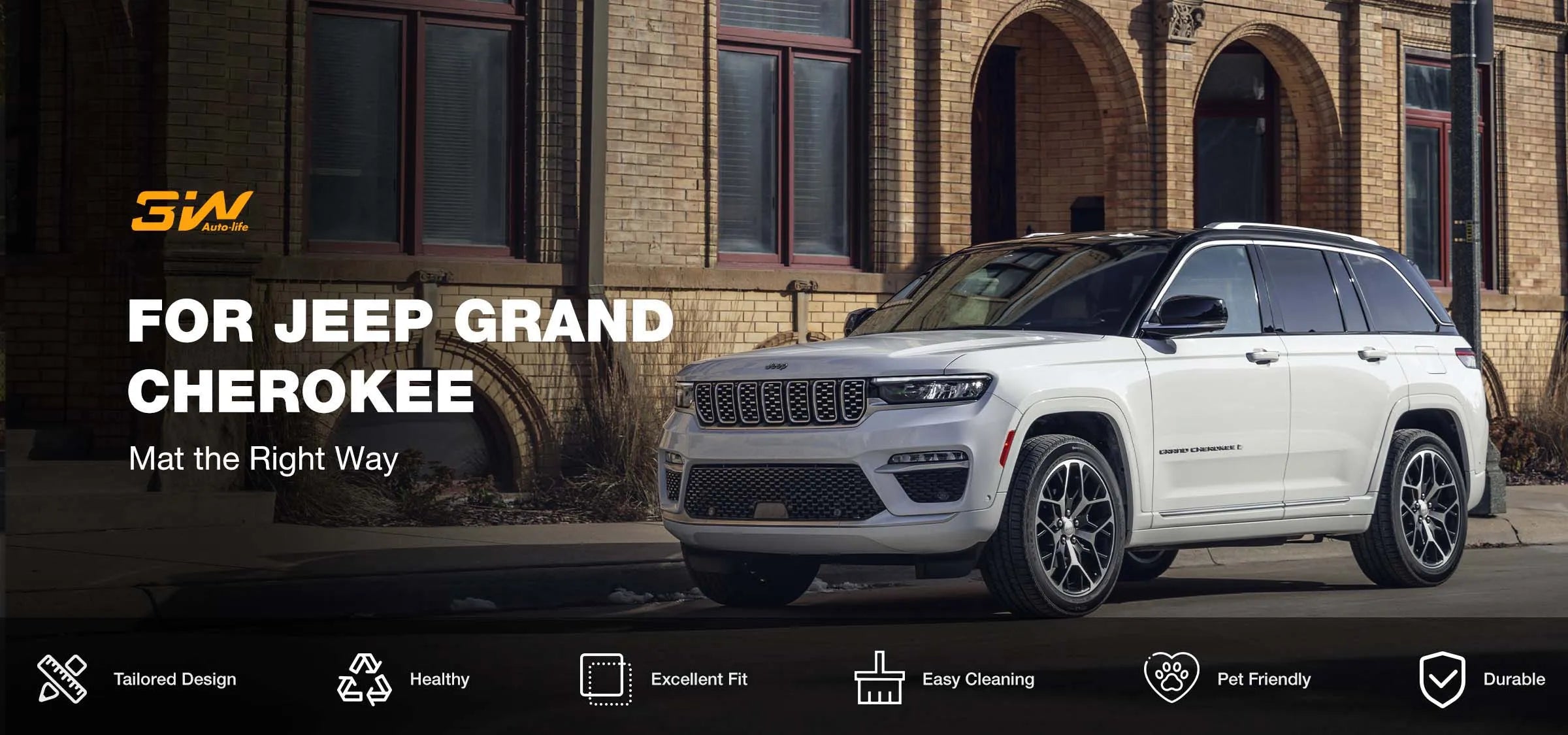 3W Jeep Grand Cherokee 2013-2015 (Non L or WK) Custom Floor Mat Trunk ...