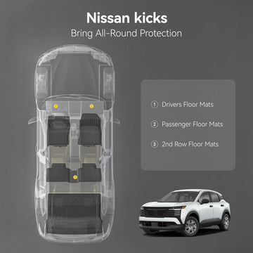 Floor Mats For Nissan Kicks SV/SR 2025 (Not Fit S),|TPE Custom