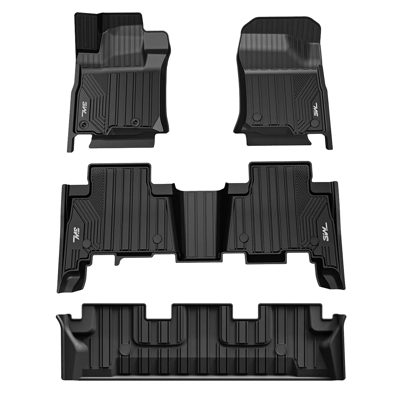 3W LEXUS GX460 2010-2023 (Only for 7 Seats) Custom Floor Mats TPE Material & All-Weather Protection Vehicles & Parts 3Wliners 2010-2023 GX460 2010-2023 1st&2nd Row Mats