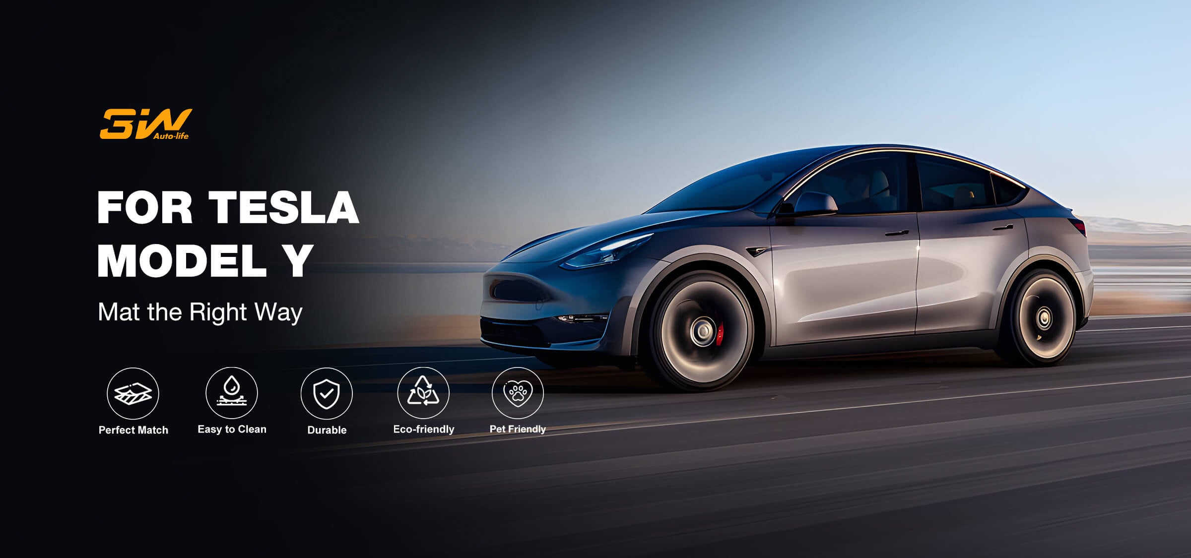 3W Kompatibel mit Rechtslenker Tesla Model Y 2021–2024 TPE  Allwetter-Fußmatten, doppellagig, wasserdicht, rutschfest, leicht zu  reinigen