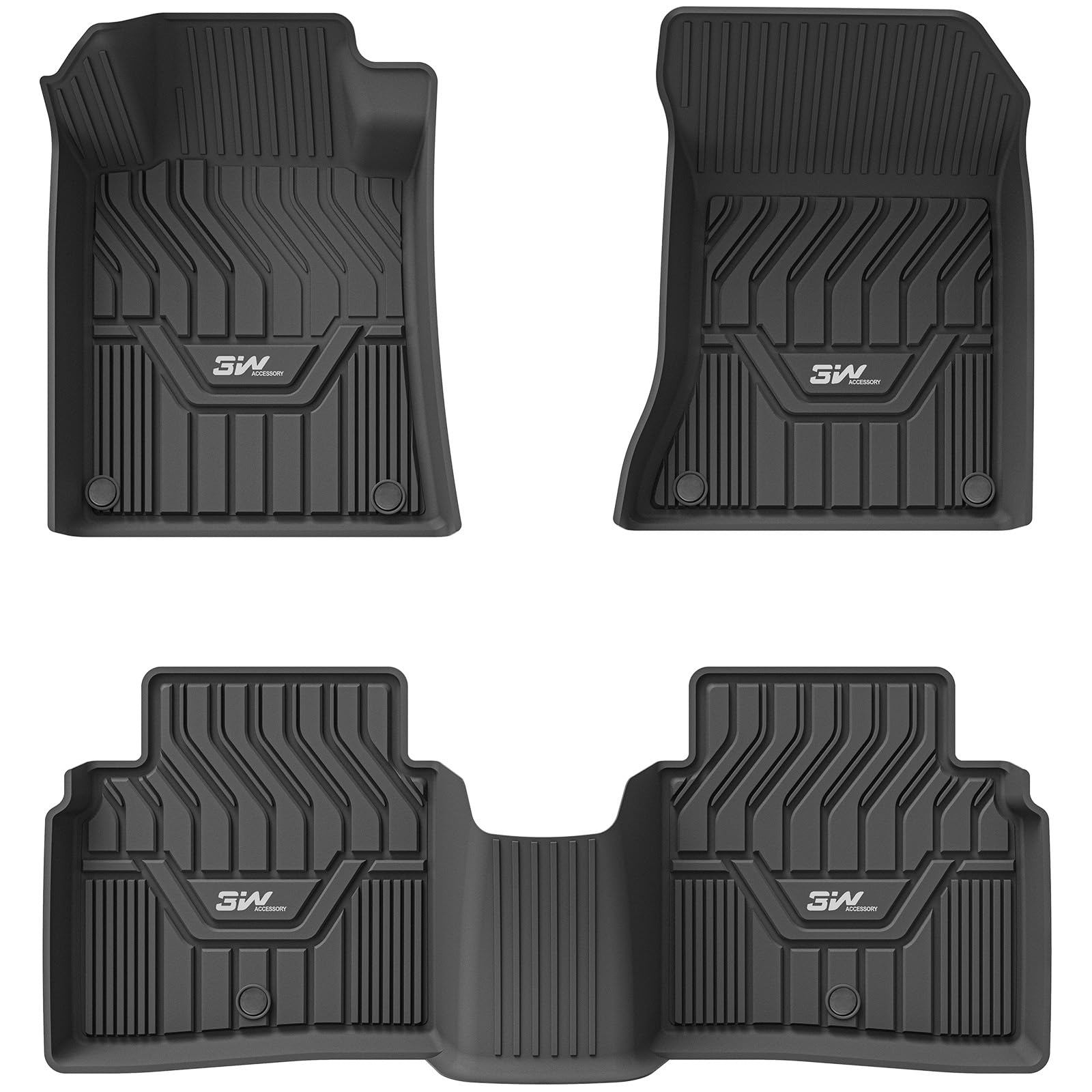 3W Nissan Altima 2019-2024 Custom Floor Mats TPE Material & All-Weather Protection Vehicles & Parts 3Wliners 2019-2024 Altima 2019-2024 1st&2nd Row Mats