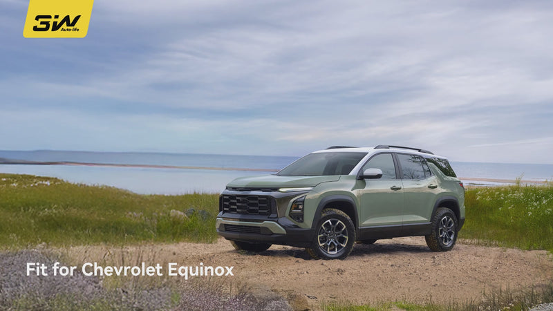 3W Auto-life custom fit car accessories for Chevrolet Equinox parked near a scenic coastal area.