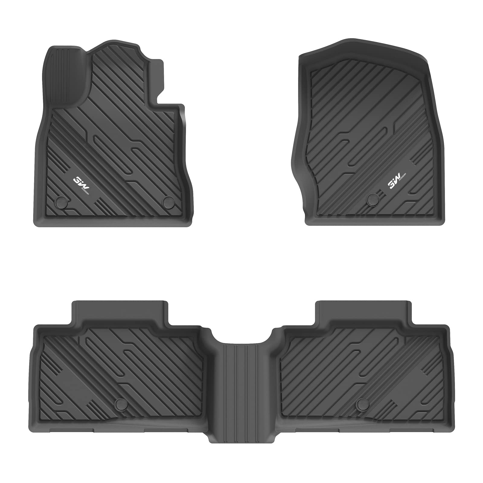 3W Ford Explorer 2020-2023 Custom Floor Mats TPE Material & All-Weather Protection Vehicles & Parts 3Wliners 2020-2023 Explorer 2020-2023 7 Seat 1st&2nd Row Mats