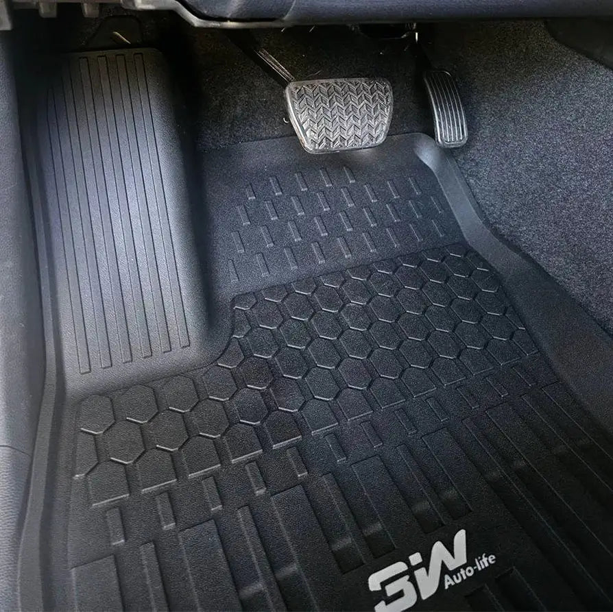 3W Toyota Tacoma 2024-2025 (Double Cab, Automatic Transmission) (Not for Hybrid) Floor Mats TPE All Weather Custom Fit  3Wliners   