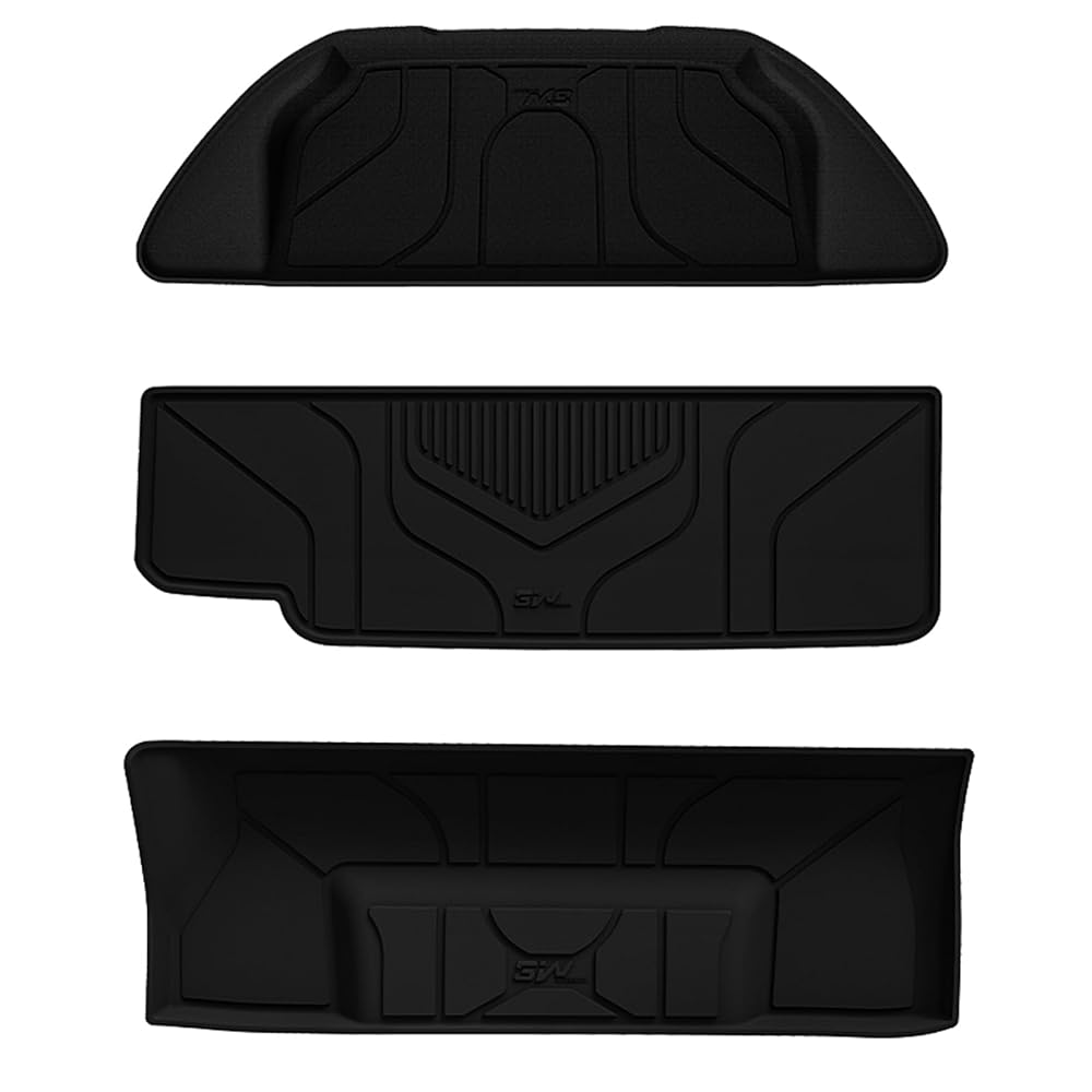 3W Tesla Model X 6 Seat 2021-2024 Custom Floor Mats Trunk Mats TPE Material & All-Weather Protection Vehicles & Parts 3Wliners 2021-2024 Model X 2021-2024 Front&Rear Trunk Mats