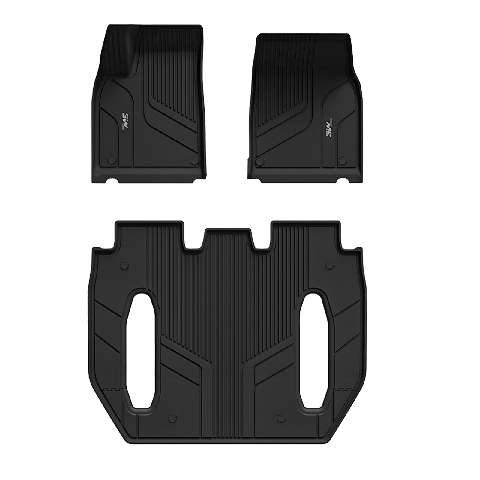 3W Tesla Model X 6 Seat 2021-2024 Custom Floor Mats Trunk Mats TPE Material & All-Weather Protection Vehicles & Parts 3Wliners 2021-2024 Model X 2021-2024 1st&2nd&3rd Row Mats