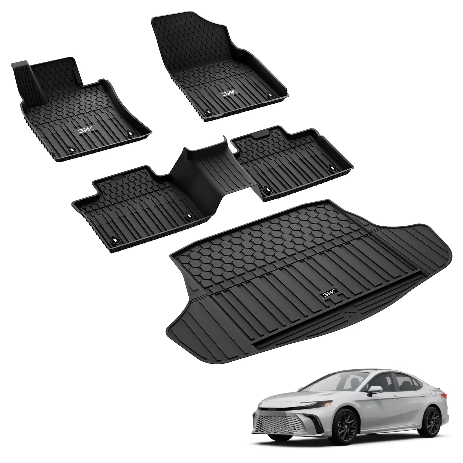 3W Toyota Camry 2025 Floor Mats / Cargo Liner (Include Hybrid) TPE Material & All-Weather Protection Vehicles & Parts 3Wliners   