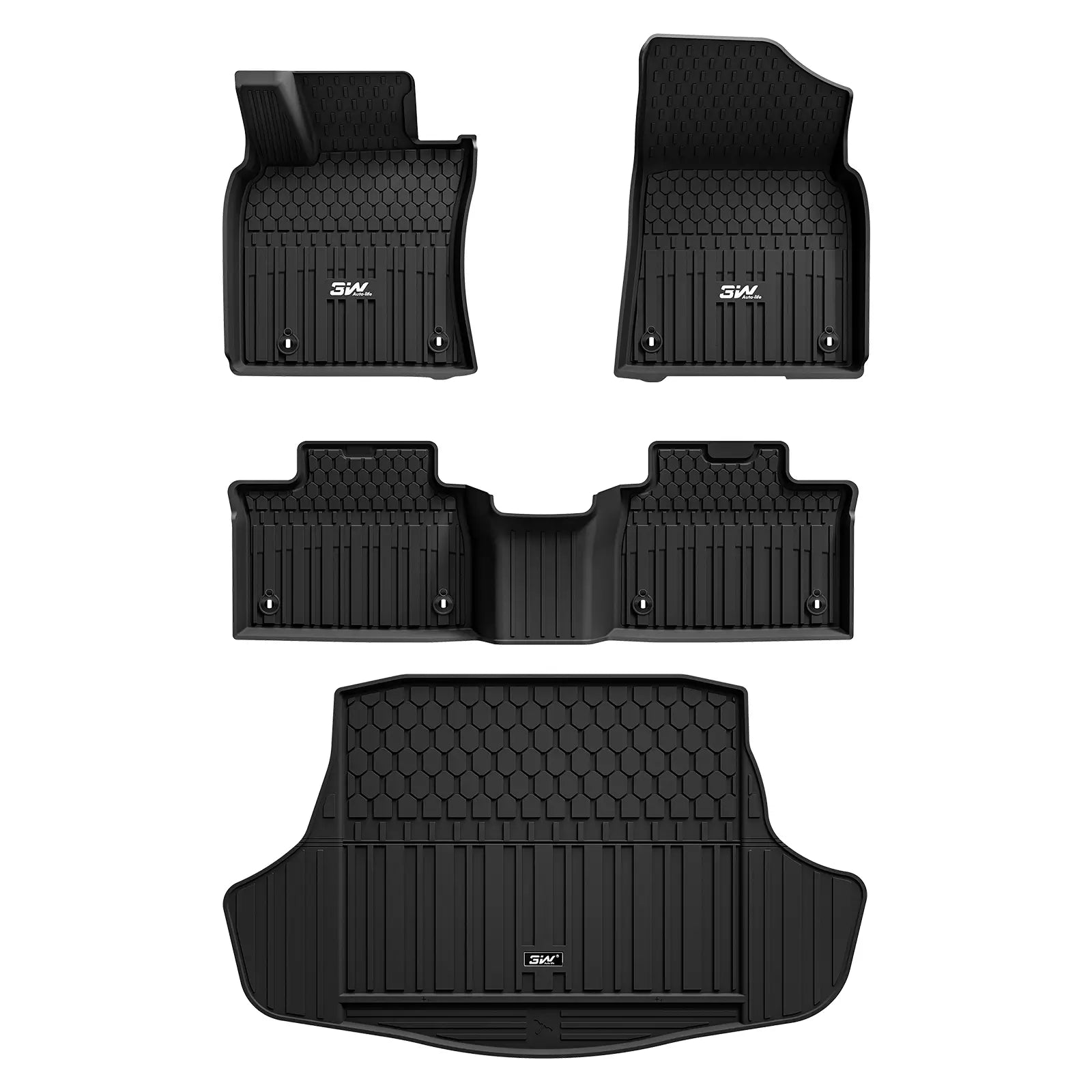 3W Toyota Camry 2025 Floor Mats / Cargo Liner (Include Hybrid) TPE Material & All-Weather Protection Vehicles & Parts 3Wliners 2025 Camry 2025 1st&2nd Row+Trunk Mat