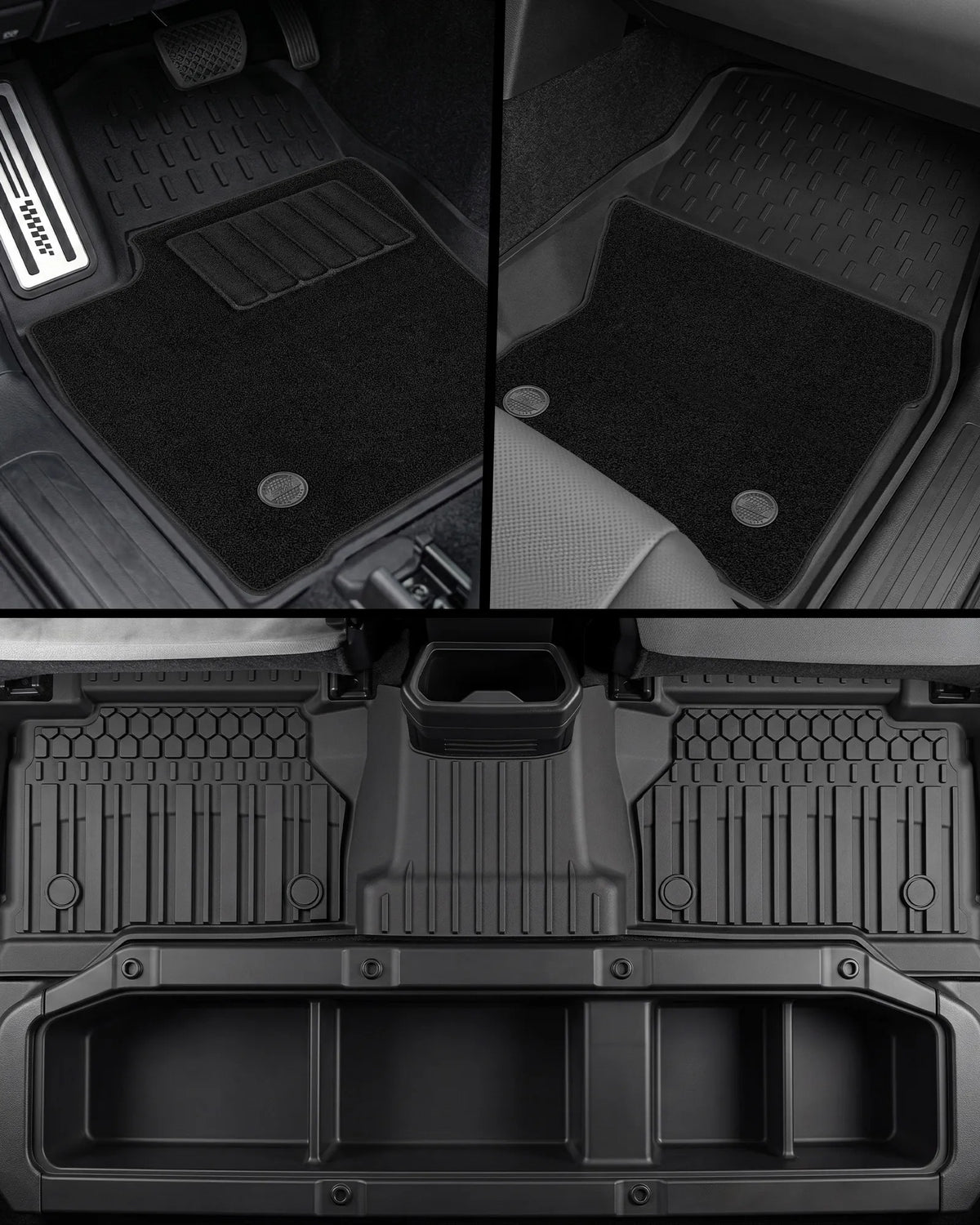 3W Toyota Tacoma 2024-2026 (Double Cab, Automatic Transmission) (Not for Hybrid) Floor Mats/ Bed Mat Thorex™ All Weather Custom Fit
