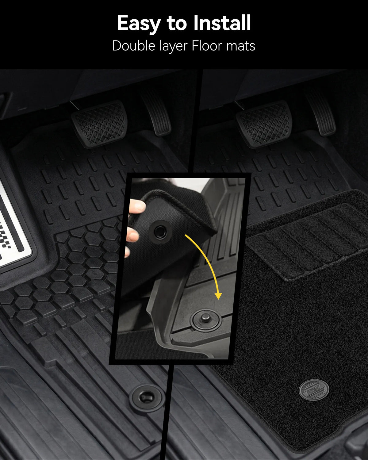 3W Toyota Tacoma 2024-2026 (Double Cab, Automatic Transmission) (Not for Hybrid) Floor Mats/ Bed Mat Thorex™ All Weather Custom Fit