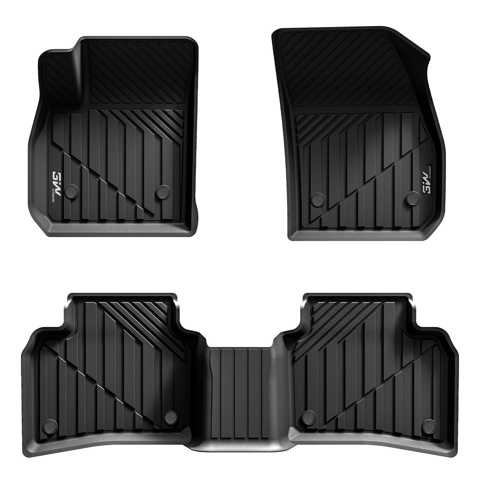 3W Cadillac XT5 2016-2024 Custom Floor Mats TPE Material & All-Weather Protection Vehicles & Parts 3Wliners 2016-2024 XT5 2016-2024 1st&2nd Row Mats