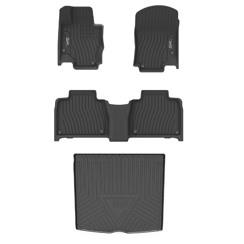 3W Mercedes-Benz GLE 2020-2024 Custom Floor Mats / Trunk Mat TPE Material & All-Weather Protection Vehicles & Parts 3Wliners 2020-2024 GLE 2020-2024 1st&2nd Row Mats+Rear Trunk Mat
