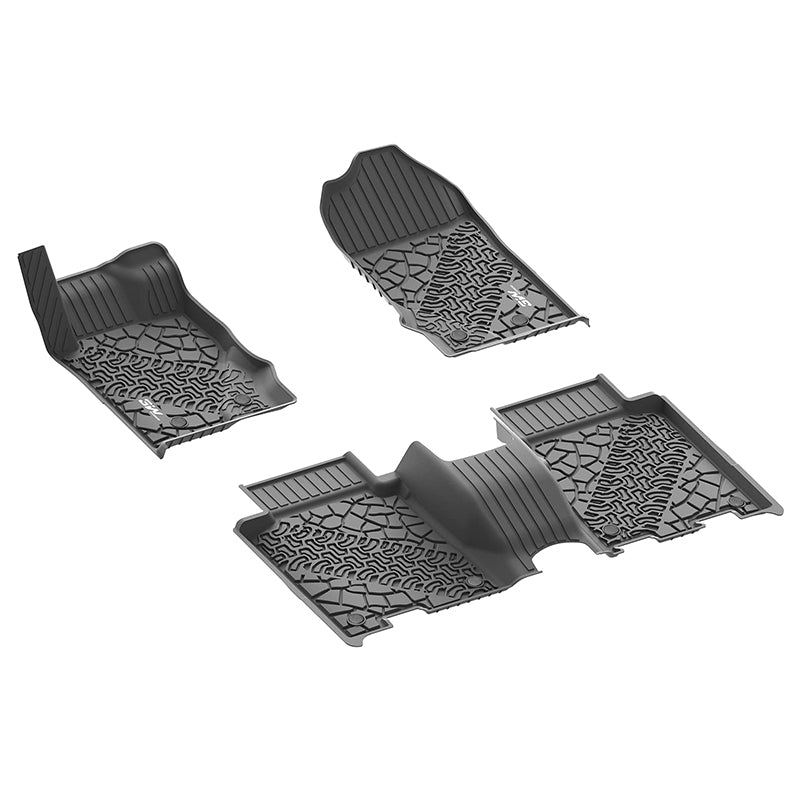 3W Ford Bronco 4-Door 2021-2024 Floor Mats / Trunk Mat TPE Material & All-Weather Protection Vehicles & Parts 3Wliners 2021-2024 Bronco 2021-2024 1st&2nd Row Mats