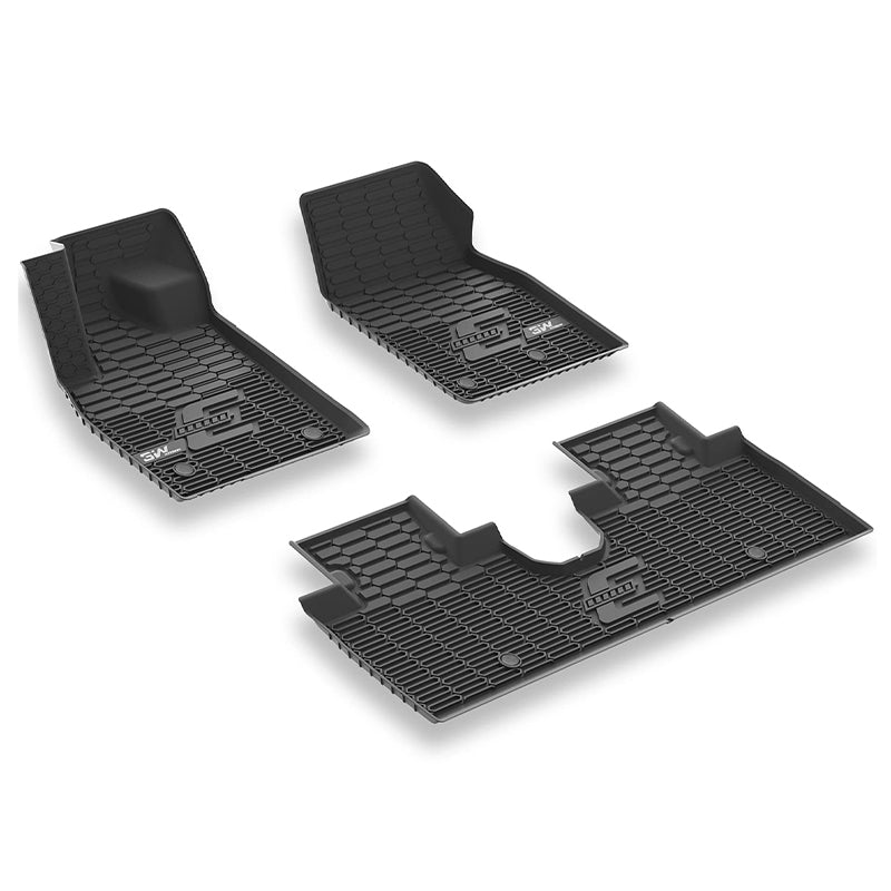 3W Ford Mustang Mach-E 2021-2024 Custom Floor Mats / Trunk Mat TPE Material & All-Weather Protection Vehicles & Parts 3Wliners 2021-2024 Mustang Mach-E 2021-2024 1st&2nd Row Mat