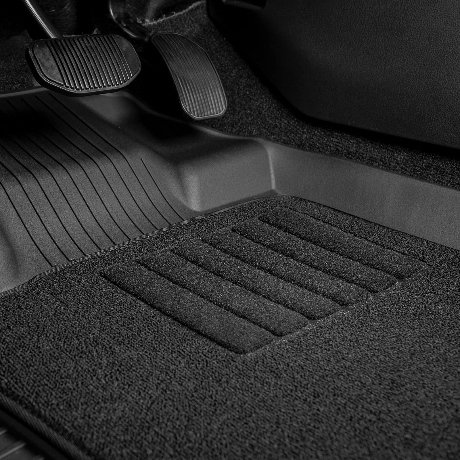 3W Ford F150 Custom Floor Mats Supercrew Cab 2015-2024 (Cut to Fit with Under-Seat Storage) TPE Material & All-Weather Protection Vehicles & Parts 3Wliners   