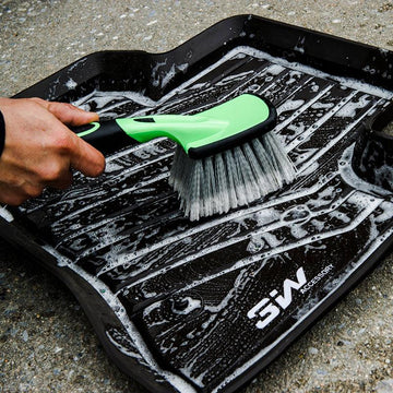 3W Car Wash Brush & Tire Rim Brush Set Kit Car Care Tire Rim Cleaner Bristles