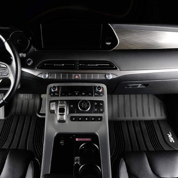 3W Hyundai Palisade 2020-2025 Custom 8 Seat (Only for Bench Seat) Seat Floor Mats TPE Material & All-Weather Protection