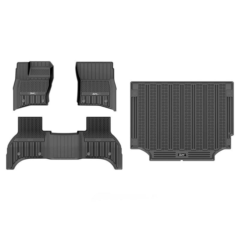 3W Land Rover Defender 110 2020-2024 Custom Floor Mats / Trunk Mat TPE Material & All-Weather Protection (Full 4 Doors 5 Seat only) Vehicles & Parts 3Wliners 2020-2024 Defender 110 1st&2nd Row Mats+Rear Trunk Mat