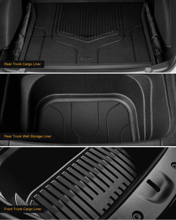 3W Tesla Model 3 2021-2023 Custom Floor Mats / Trunk Mats Thorex™ All-Weather Protection