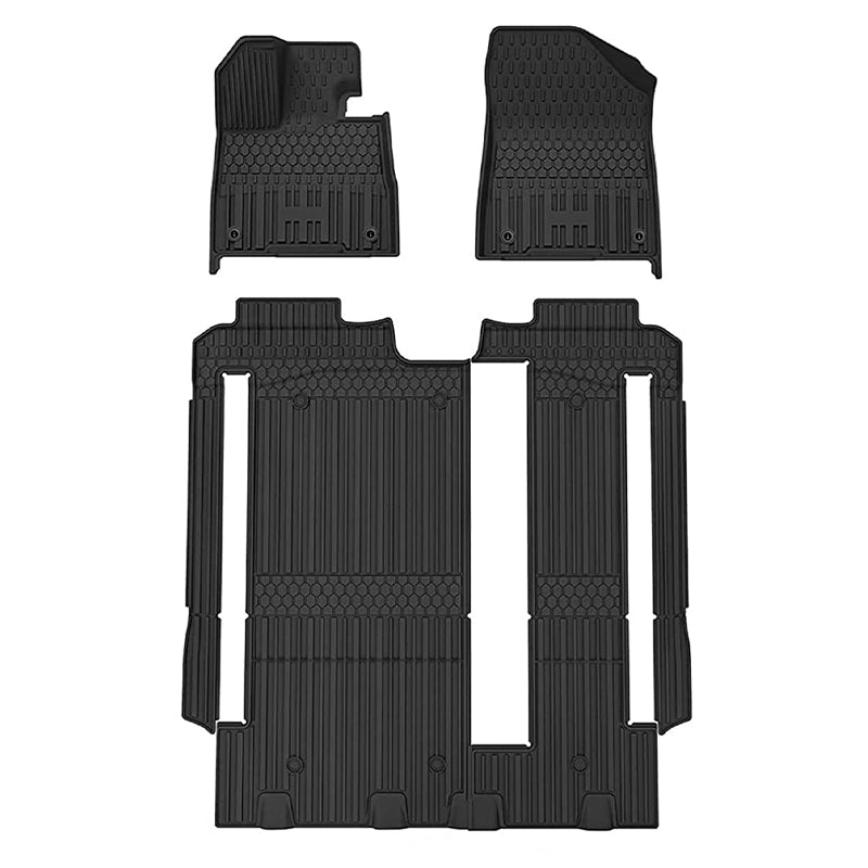 3W Toyota Sienna 8 Seat 2021-2024 Custom Floor Mats Trunk Mat TPE Material & All-Weather Protection Vehicles & Parts 3Wliners 2021-2024 8 Seat without Spare Tire 1st&2nd&3rd Row Mats