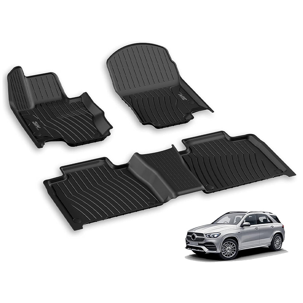 3W Mercedes-Benz GLE 2020-2024 Custom Floor Mats / Trunk Mat TPE Material & All-Weather Protection Vehicles & Parts 3Wliners 2020-2024 GLE 2020-2024 1st&2nd Row Mats