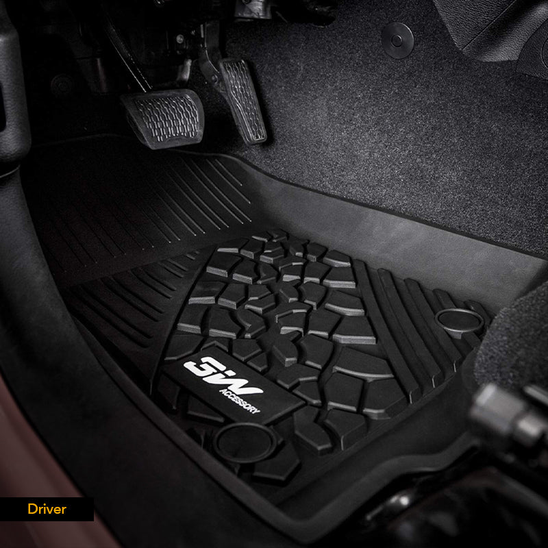 3W Jeep Wrangler 4XE 2021-2024 Hybrid 4 Door (Non JL or JK) Custom Floor Mats TPE Material & All-Weather Protection Vehicles & Parts 3Wliners   